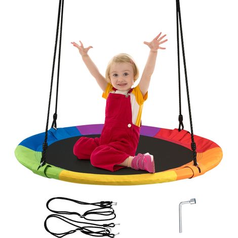Altalena a nido per bambini in tessuto da giardino, Nido Altalena da appendere 100CM 150KG Colorato (1/4)