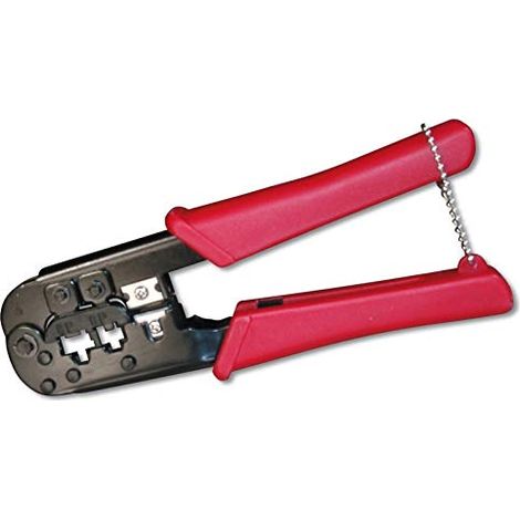 Pince à sertir pour câble de téléphone et de réseau 4,6,8 Fils Universelle RJ11 RJ12 RJ45, Couleur Rouge et Noir