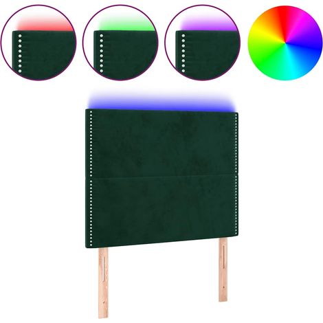 Maison Exclusive - Testiera a LED Verde Scuro 100x5x118/128cm in Velluto