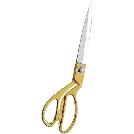 Ciseaux ménagers de grande taille en acier inoxydable doré, 26,5 cm, avec coffret couleur. Outils pour vêtements, ciseaux de couture, ciseaux de tailleur. (1/5)