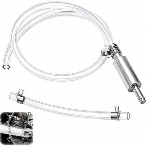 Purgeur de Frein Moto, Kit Purge Frein Tuyau avec Valve Anti-Retour pour Moto, Moto Purgeur de Freins Vélo Voiture, Adapté à Tous Types de Freins Hydrauliques, Tuyau Transparent en PVC (1/5)