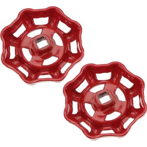 Volant de vanne poignée de vanne en fer rouge vanne à boisseau sphérique vanne d'arrêt robinet de conduite d'eau vanne partie supérieure poignée 7x7mm 2 pièces (1/5)