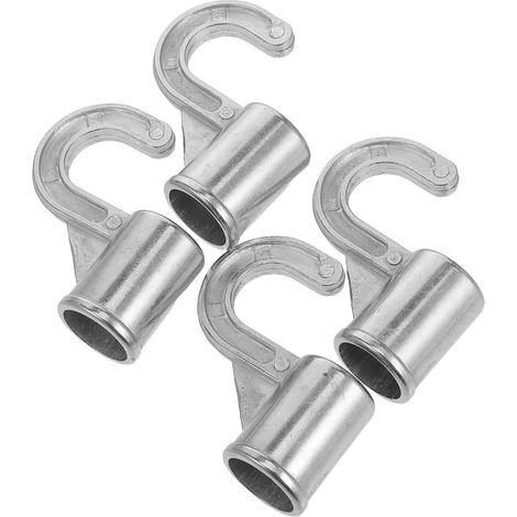 Lot de 4 Crochets pour Tringle en Alliage d'Aluminium Supports Métalliques Robustes pour Penderie Fixation sans Perçage pour Chambre Buanderie et Salle de Bain Accessoires de (1/5)