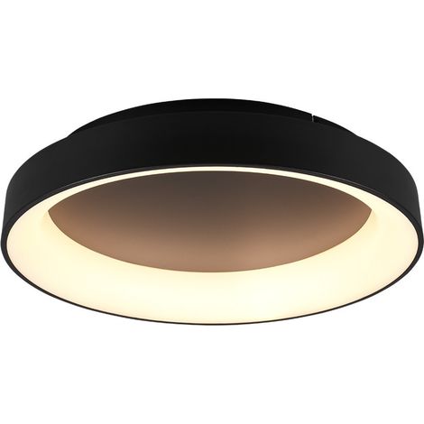 Plafoniera Led Interno Moderna Dimmer Nero Opaco Telecomando Girona GD Trio (1/4)