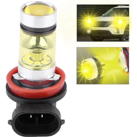 ampoules LED 100W super lumineuses pour phares/antibrouillards de voiture, conversion, lumière jaune, pack de 2 (1/5)