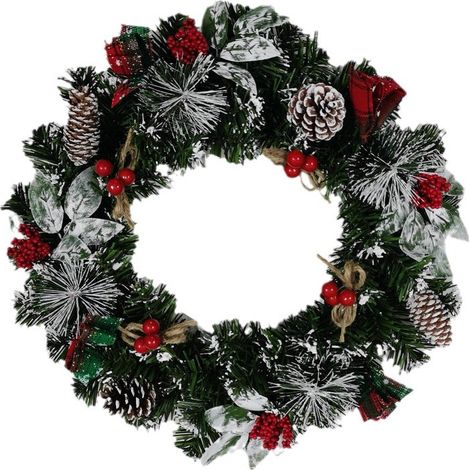 16 Zoll Herbstkranz für die Haustür, künstlicher Herbstkranz mit Tannenzapfen und Beeren, Weihnachts-Herbstdekoration für drinnen und draußen, Wandfenster