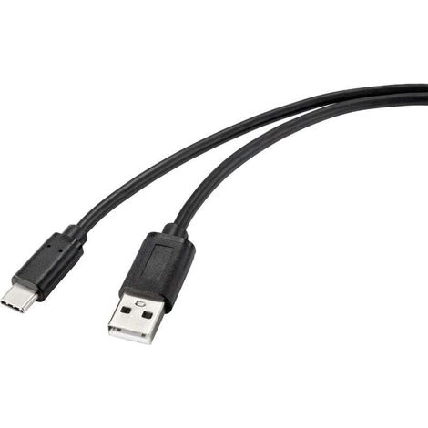 Câble USB USB 2.0 USB-C® mâle, USB-A mâle 2.00 m noir avec surface antimicrobienne RF-4695144 Y143452 (1/4)
