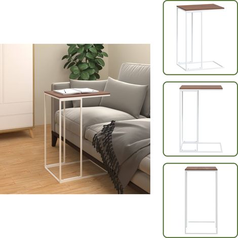 Table d'appoint Blanc 40x30x59 cm Bois d'ingénierie - Table D'appoint - Table Basse - Meuble Salon - Table Côté Canapé - Table Blanche (1/5)