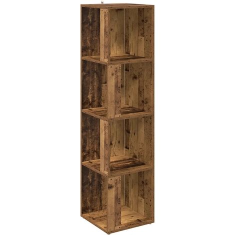 Mobile angolare classico e compatto dimensioni 33 x 33 x 132 cm in legno composito con finitura effetto legno anticato. Codice articolo: 020050930.