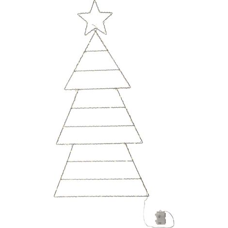 Guirlande lumineuse d'extérieur Star Trading « Folde », silhouette de sapin de Noël pliable, 110 LED, à piles, H 120 cm