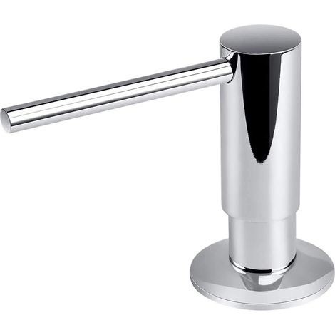grid cool Distributeur de savon, tête de pompe en métal avec bouteille en PET de 500 ml (plaqué chrome) (1/5)