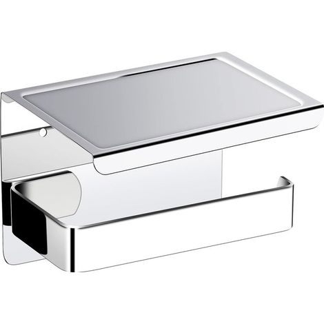 Lntyq Porte Rouleau Papier Toilettes avec Adhésif 3M 304 Acier Inoxydable Porte Papier Toilette avec Étagère de Rangement Chrome (1/5)