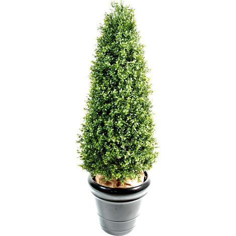 Plante artificielle haute gamme Spécial extérieur / Buis Topiaire coloris vert - Dim : H.130 x L.50 cm (1/2)