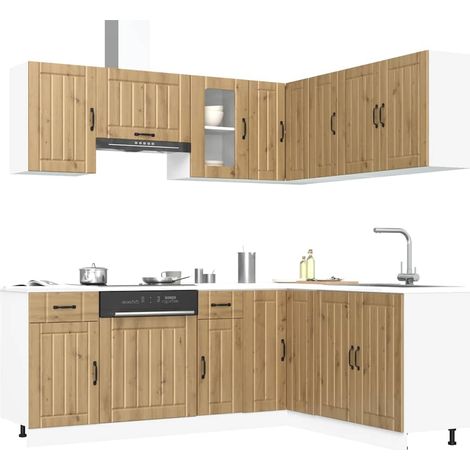 11-tlg. Küchenschrank-Set Kalmar Artisan-Eiche Holzwerkstoff