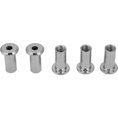 Écrou hexagonal, écrous plats M6 M8 Écrous hexagonaux plats Écrous plats nickelés plaqués en fer Meubles à douille utilisés pour connecter des meubles, un canapé et un comptoir (50 pièces)(M817) (1/5)