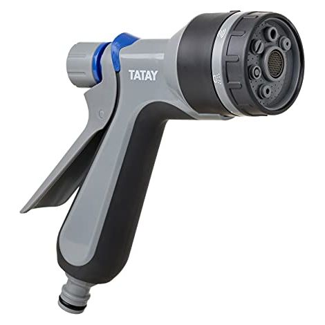 Tatay Pistola Premium per irrigazione, Connettore Universale, 7 Posizioni, Regolatore, Protezione Solare, Installazione Facile, Colore Grigio/Nero (1/4)