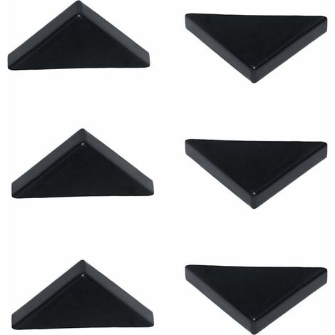 6 mm Protecteurs d'angle Noir pour Verre Pointu, Miroir, Carreaux de céramique, Couvre-Coins à Triple Forme 20 pièces