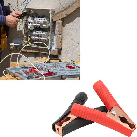 Câble de connexion dédié pour onduleur avec pince de batterie 100 A entièrement protégé, pince de dérivation 60020, connecteur de fil rouge et noir, 5 jeux à vendre (1/5)