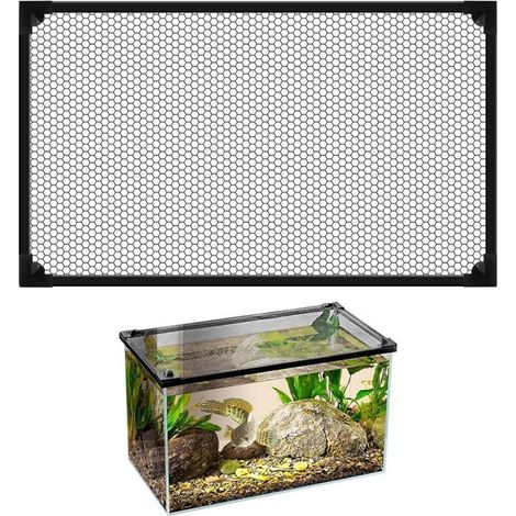Couverture de Filet Anti-Saut pour Aquarium, en Maille Anti-Saut, Écran D'aquarium Couvercle Supérieur Filet Anti-évasion, Empêcher Poissons, Reptiles (50 X 30 CM) (1/4)