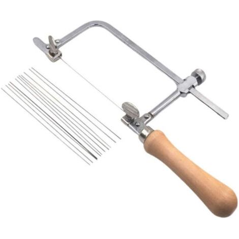 Un cadre de scie réglable pour bijoutiers, équipé de 12 lames de scie, un accessoire de fabrication de bijoux adapté aux travaux manuels.