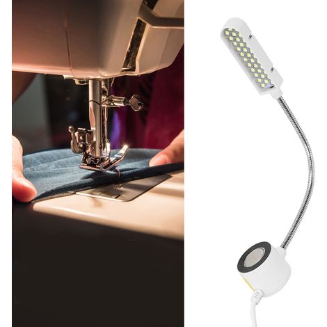 Lampe pour machine à coudre 33 LED, éclairage orientable à 360°, flexible métallique, fixation magnétique, prise UE 110-240 V (1/5)