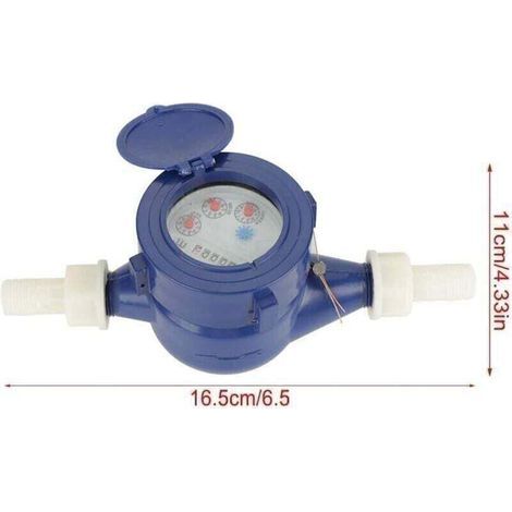 Compteur d'Eau Froide, Mètre d'Eau du Débit pour la Maison de Jardin Utilisant Mètre d'Ecoulement d'Eau DN15 (1/4)