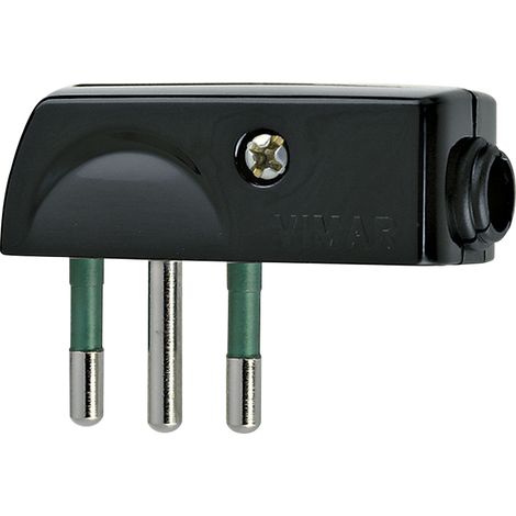 VIMAR - 00206 2P+T 10A SPA11 90° schwarzer Stecker