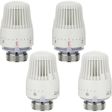 Thermostatic Radiator Head 1 to 5 Adjustment Functions Thermostatic Radiator Tap with Frost Protection for Office and Home, M30 x 1.5, White