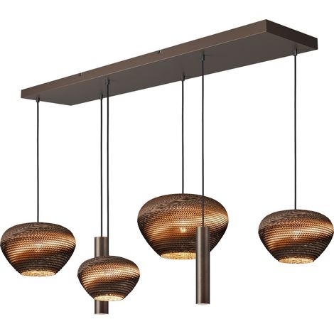 Lampe suspendue à 6 lampes Cartone avec des cagoules Think Paper - 2511-15-130256RC2123