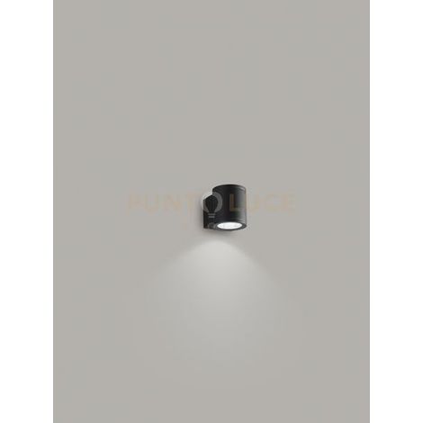 QUARONDO Applique alluminio tondo colore grafite per esterni attacco GU10