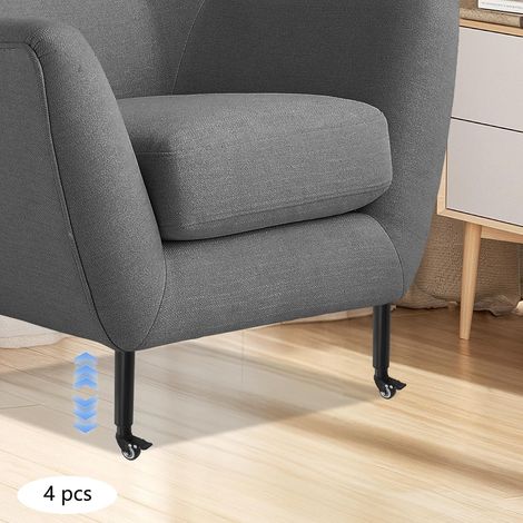Möbelfuß Lenkrolle Tischbein Stahlrohr Schraubensatz Höhenversteller Rollfuß für Schreibtisch Werkbank Regal Höhenverstellbar mit Bremse für Möbelbau Heimwerker Werkstatt (Schwarz, 360mm) (1/5)