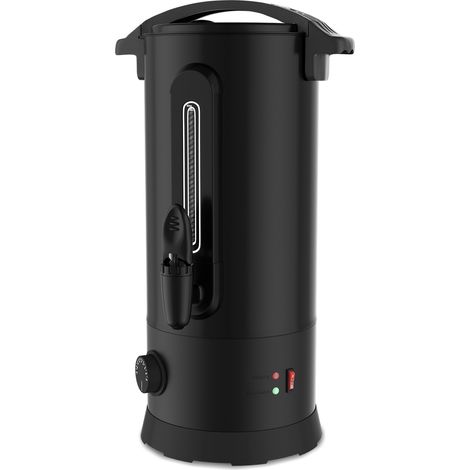 Randaco Dispensador de agua caliente 10 L negro, 1500 W, termostato 30–100 °C, grifo y mantenimiento (1/5)