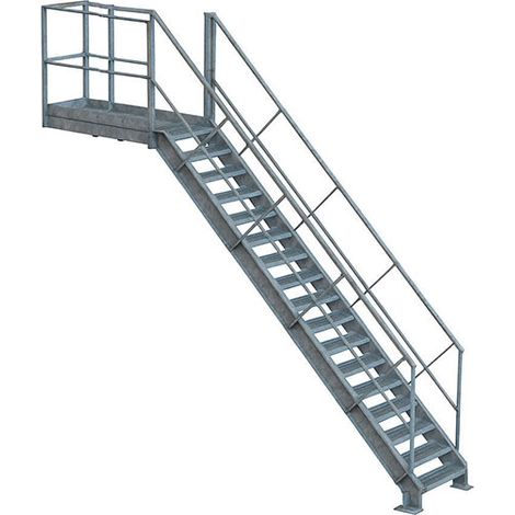 Industrietreppe aus Stahl, 16 Stufen - Standhöhe 3.20m - ETAGL2016