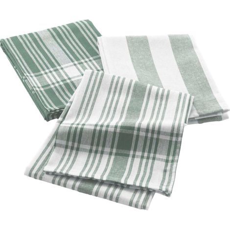 Lot de 3 Torchons "Bayado" 50x70cm Vert Cèdre