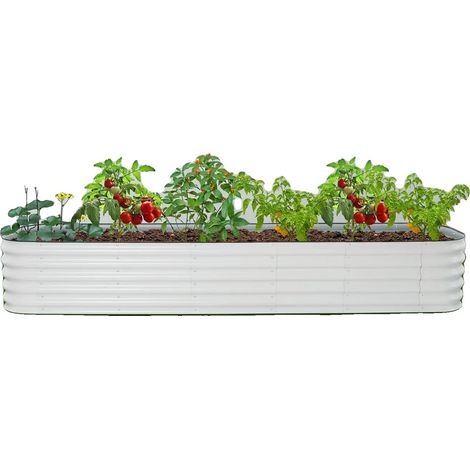 Kit de jardin surélevé, hauteur de 17 pouces, panneaux personnalisables, matériau en métal, adapté pour les légumes, assemblage requis (1/5)
