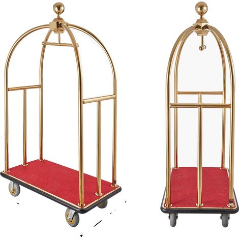 Chariot à bagages, Acier inoxydable durable, Haute capacité de charge, 1100 lbs (1/2)