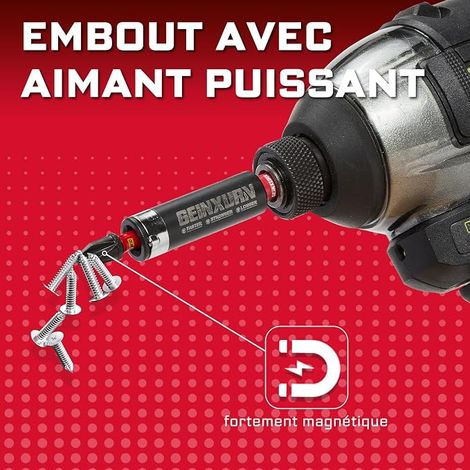 Geinxurn Lot de 22 Embouts de Vissage 25/50mm PH PZ, S2 Acier Allié Magnétique Embout de Tournevis Phillipes Pozidriv Jeu d'embouts pour Visseuse à Chocs avec Porte-embout et Bande de Stockage (1/4)