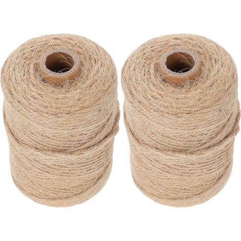 2 Rolos De Corda De Juta Natural De 2 Mm, Barbante Resistente Para Jardim, Ideal Para Embrulhar Presentes. (1/5)