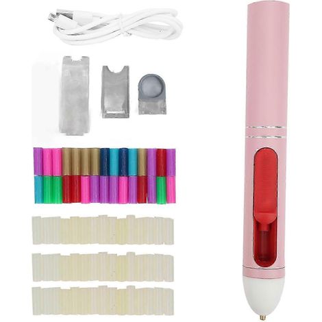 Mini pistolet à colle thermofusible, stylo coloré en forme de stylo, sans fil, batterie lithium rechargeable USB 2200 mAh (1/5)