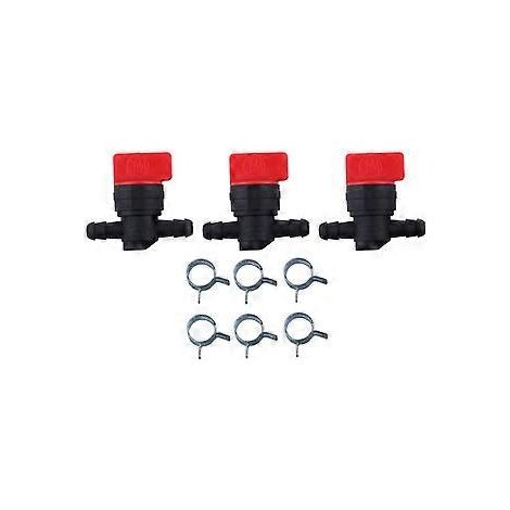 3 Stück 494768 698183 Kraftstoffabsperrventil mit Klemme für 1/4-Zoll-Kraftstoffleitung Toro Rasentraktor