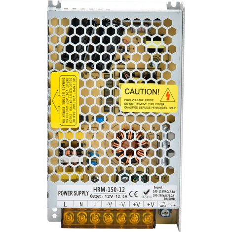 Alimentation Électrique À Découpage - 150 W - 12 V DC 12,5 A - Entrée 100-230 V AC - Pour Bandes LED (1/5)