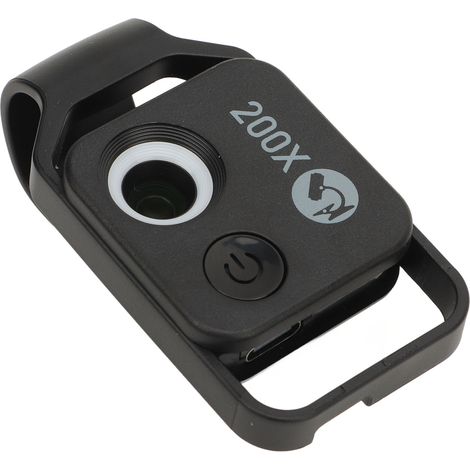 Microscope de poche haute définition 200x avec objectif CPL, conception avec clip pour téléphone, adapté aux expériences pédagogiques, batterie intégrée. (1/5)
