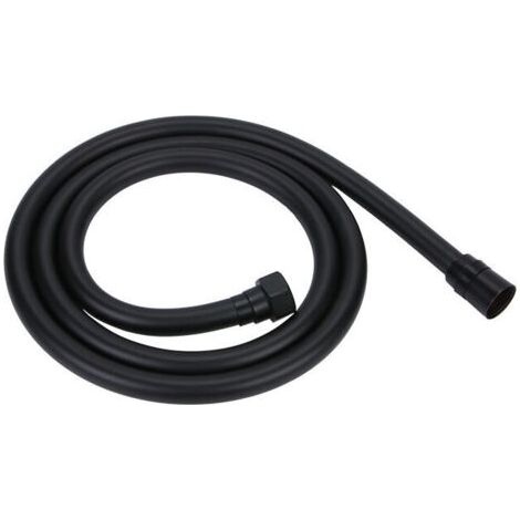 Noir Flexible Douche 1,5m en PVC Tuyau douche Avec double protection anti-torsion, tuyau de douche Remplacement Universel, Avec double tête en laiton de qualité supérieure, Anti-torsion (1/5)