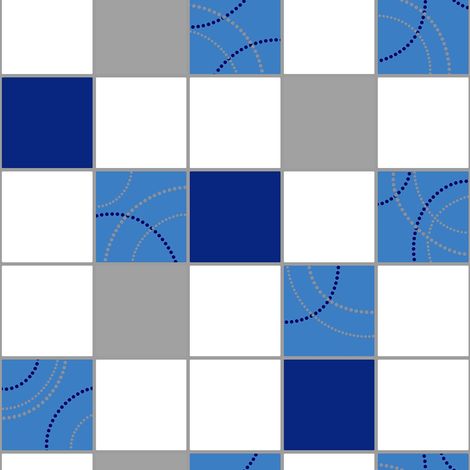 Debona Blue White Dotty Tiled Wallpaper Modern Contemporary Kitchen Bathroom (1/4)