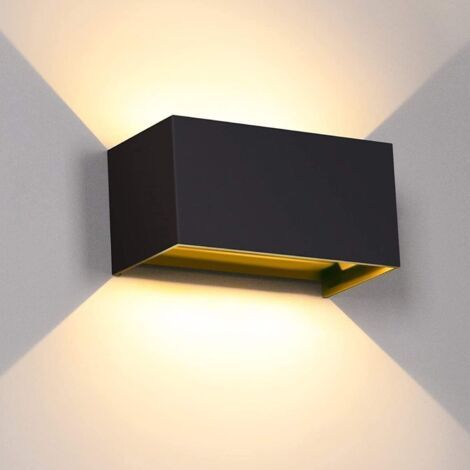 LED-Wandleuchte für den Innenbereich, 24 W, einstellbarer Abstrahlwinkel, schwarze Aluminium-Wandleuchte für das Wohnzimmer, IP65 wasserdichte Außenwandleuchte, warmes Licht (3000 K). (1/4)