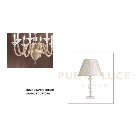 LUME GRANDE GALA 1 LUCI ATTACCO E14 TORTORA E CROMO H.40+26CM