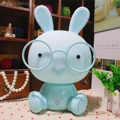 Veilleuse Lapin - Lampe De Nuit LED USB - Pour Chambre Bébé Enfant - 15 x 13 x 23 cm - ABS - 3 W - 1 Pièce (1/2)