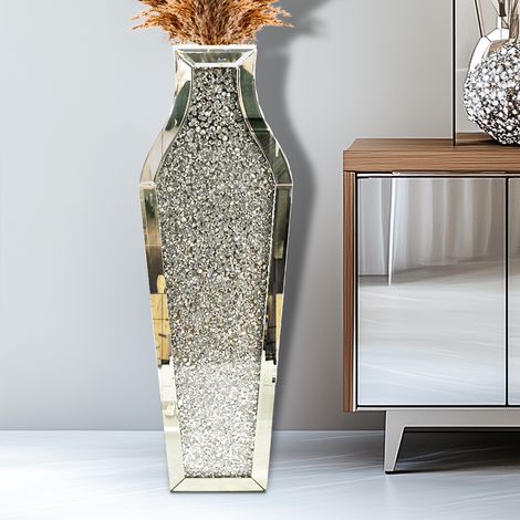 UNHO Tall Sparkling Crushed Diamond Floor Vase - 68.5cm (1/5)