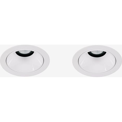 Pack de 2 downlights LED empotrables con marcos redondos Ø7 cm para exterior en aluminio Luisiana SKLUM (1/5)