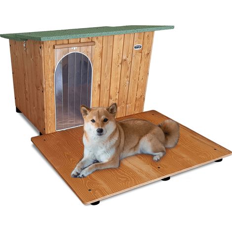 Cuccia in Legno per Cani da Esterno "Rinforzata" Tendina OMAGGIO mod. Italy con Davanzale  MADE IN ITALY D - Pastore 102x135x78 Tendina OMAGGIO